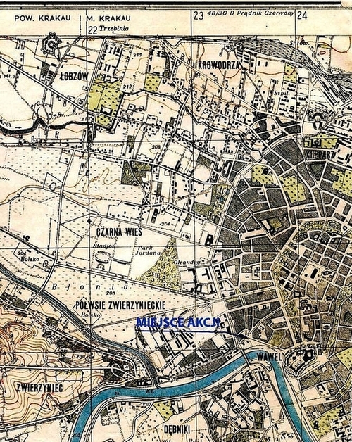 Obraz fragmentu planu miasta