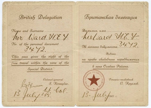 Przepustka członka brytyjskiej delegacji