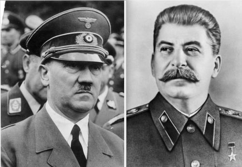 Zdjęcie portretowe Hitlera i Stalin