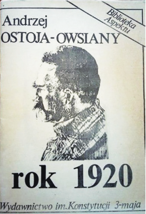 Okładka książki z napisami:
Biblioteka Aspektu
Andrzej Ostoja-Owsiany
rok 1920
Wydawnictwo im. Konstytucji 3-maja