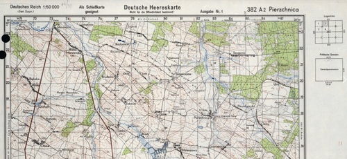 Okolice Lisowa na mapie Wojskowego Instytutu Geograficznego.