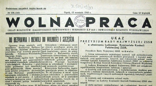Fragment pierwszej strony jednego z numerów polskojęzycznej gazety redagowanej m.in. przez przedwojennych polskich komunistów i wydawanej 