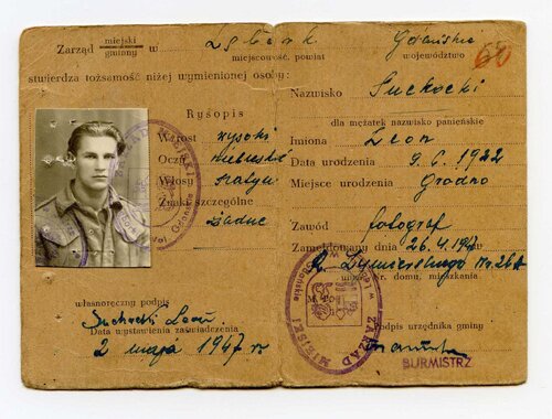Dokument tożsamości Leona Suchockiego ps. Lwiątko