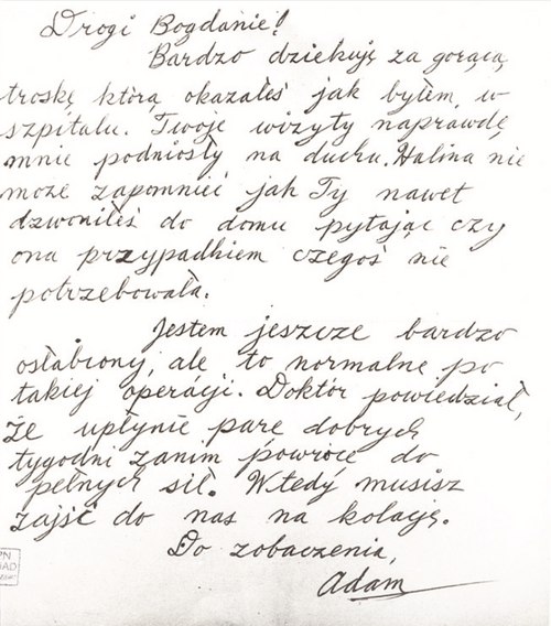 List zawierający treść utajoną skierowany do Bogdana Walewskiego przez wywiad amerykański. (fot. IPN)