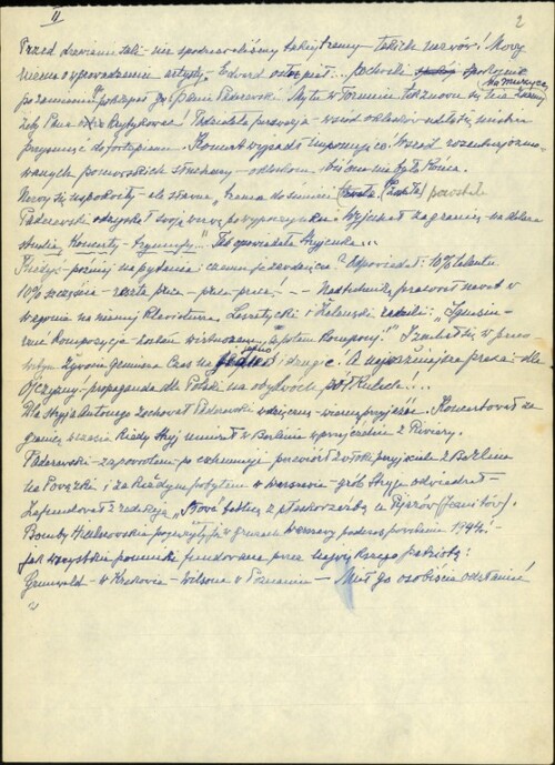 Rękopis wspomnień Marii Chełkowskiej dotyczący znajomości z Ignacym Janem Paderewskim, s. 2
