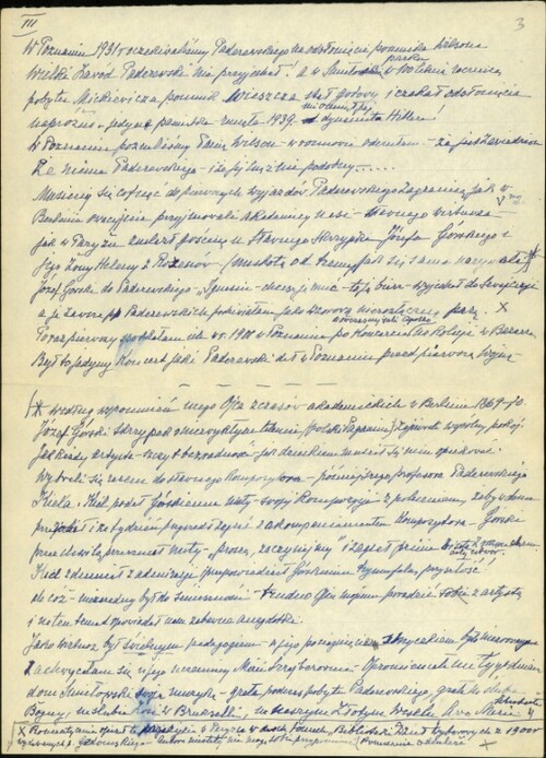 Rękopis wspomnień Marii Chełkowskiej dotyczący znajomości z Ignacym Janem Paderewskim, s. 3