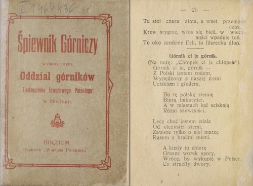 „Śpiewnik górniczy” wydany w Bochum w 1902 r. (ze zbiorów Biblioteki Narodowej)
