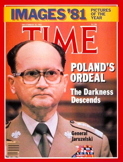 Wojciech Jaruzelski, autor wprowadzenia stanu wojennego w Polsce  w 1981 r. na okładce tygodnika „Time” z tego samego roku