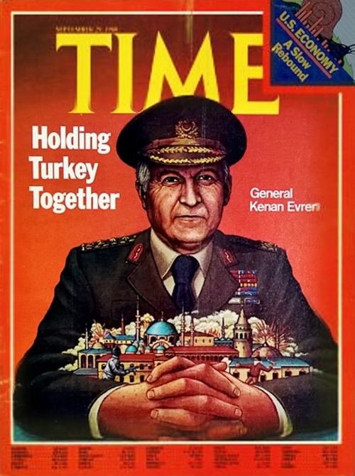 Kenan Evren, przywódca zamachu stanu w Turcji z 1980 r. na okładce tygodnika „Time” z tego samego roku