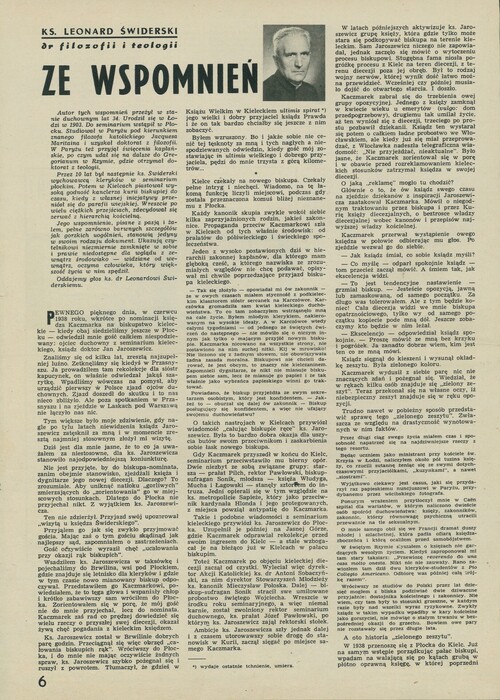 Pierwsza część odcinka z cyklu Świderskiego <i>Ze wspomnień</i> w numerze „Przekroju” z 28 stycznia 1962 r. Z zasobu IPN