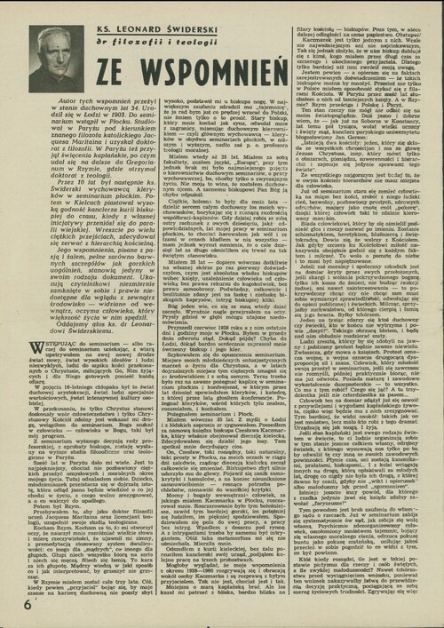 Pierwsza część odcinka z cyklu Świderskiego <i>Ze wspomnień</i> w numerze „Przekroju” z 21 stycznia 1962 r. Z zasobu IPN