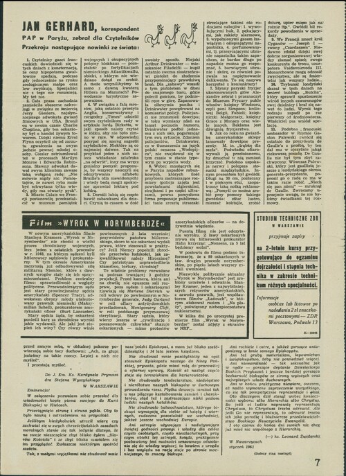 Druga część odcinka z cyklu Świderskiego <i>Ze wspomnień</i> w numerze „Przekroju” z 21 stycznia 1962 r. Z zasobu IPN