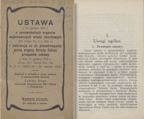 Druk z 1924 r. Ze zbiorów Biblioteki Narodowej