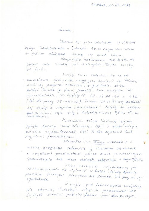 List kpt. Czesława Kudłka potwierdzający wcześniejsze planowanie ucieczki (s. 1). Z zasobu IPN