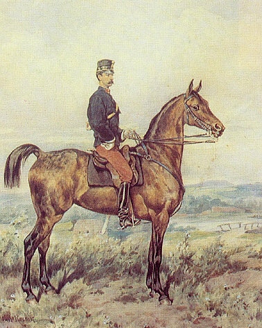 Portret konny Tadeusza Kossaka autorstwa Juliusza Kossaka, 1886 r. (domena publiczna)