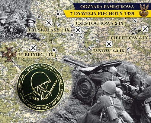 W związku z 80. rocznicą wybuchu II wojny światowej (1939-2019), Oddział IPN w Katowicach przygotował znaczek w formie odznaki pamiątkowej poświęconej częstochowskiej 7 Dywizji Piechoty i jej szlakowi bojowemu we wrześniu 1939 roku
