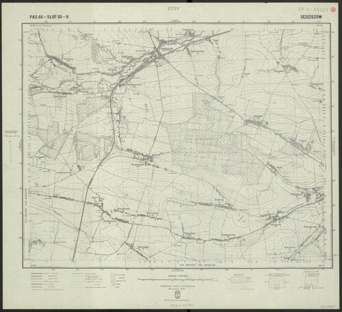Okolice Sędziszowa. Karta z mapy wydanej przez Wojskowy Instytut Geograficzny (Warszawa, 1936). Ze zbiorów BN - polona.pl