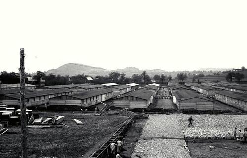Budowa obozu KL Gusen I, 1940 r. Źródło: Bundesarchive/Wikimedia Commons