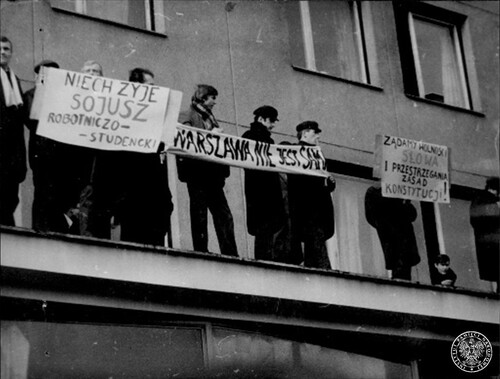 Wiec podczas krakowskich wydarzeń Marca 1968 roku. Fot. z zasobu IPN