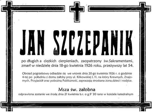 Nekrolog Jana Szczepanika