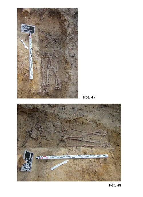 Szczątki ludzkie odkryte w trakcie prac ekshumacyjnych w Wieluniu, wrzesień 2018 r. (ze zbiorów IPN)