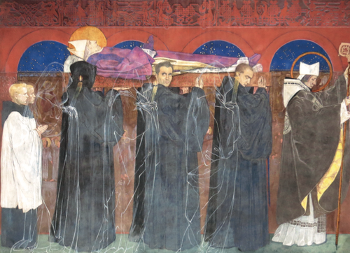 Fresk Jana Henryka Rosena: Pogrzeb św. Odilona