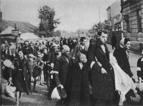 Deportacja Żydów rzeszowskich do obozu w Bełżcu, 1942 r. (domena publiczna)