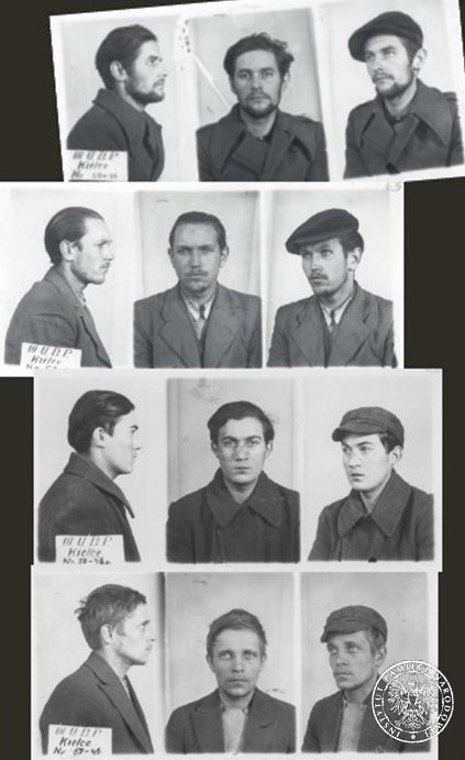 Zdjęcia sygnalityczne członków niepodległościowego i antykomunistycznego podziemia zbrojnego skazanych na śmierć przez majora Stanisława Baraniuka 7 maja 1946 roku. Wyrok wykonano trzy dni później. Cztery komplety zdjęć (po trzy zdjęcia: en face i z profilów) młodych mężczyzn, mających na głowie czapki-kaszkiety i bardzo skromnie ubranych.