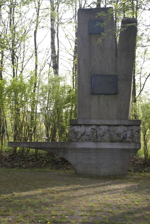 Fotografia pomnika w lesie