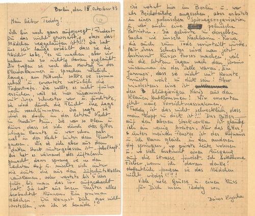 Gryps napisany przez Krystynę Wituską 15 października 1943 r. w berlińskim więzieniu Alt-Moabit, w którym Krystyna relacjonuje ucieczkę Stefanii, pochodzący ze zbioru grypsów pisanych przez K. Wituską w berlińskim więzieniu Alt-Moabit. Ze zbiorów AIPN