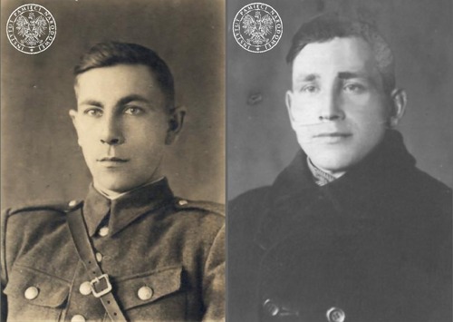 Edward Dziubłowski i Kazimierz Kostuń – strażnicy w więzieniu w Pułtusku, zabici w czasie akcji przeprowadzonej z 25 na 26 listopada 1946 roku. Na zdjęciu są dwaj młodzi, gładko ogoleni, z zaczesanymi na boki włosami, mężczyźni. Jeden z nich ubrany jest w mundur, drugi - po cywilnemu (zapięty pod szyją płaszcz, spod którego widać szalik).
