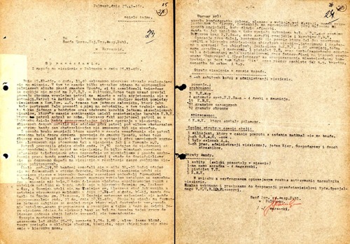 Sprawozdanie z akcji na więzienie w Pułtusku z 25 na 26 listopada 1946 roku, sporządzone przez Jana Marzeckiego, szefa Powiatowego Urzędu Bezpieczeństwa Publicznego w Pułtusku, 27 listopada 1946 roku. Fotokopia.