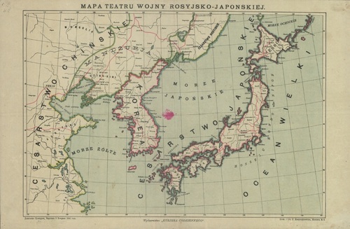 <i>Mapa teatru wojny rosyjsko-japońskiej</i>, 1904 r. Ze zbiorów Biblioteki Narodowej