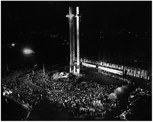 Uroczystość odsłonięcia pomnika Poległych Stoczniowców 1970