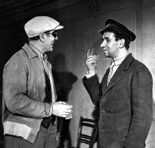 Kadr z filmu „Heimkehr”. Widoczni Gustav Ucicky i Józef Kondrat. Fot. ze zbiorów NAC