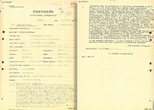 Odpis protokołu przesłuchania Władysława Bartoszewskiego. Warszawa, 13 stycznia 1947 r. (Z zasobu AIPN)