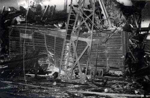 Dokumentacja z miejsca wybuchu i pożaru w Wielkopolskim Przedsiębiorstwie Przemysłu Ziemniaczanego w Luboniu 22 lutego 1972 r. Fot. z zasobu AIPN