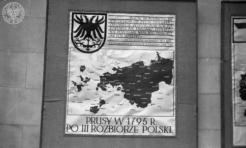 Duża tablica ścienna z mapą przedstawiającą Prusy w 1795 r. po III rozbiorze Polski