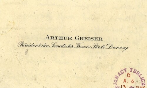 Wizytówka Arthura Greisera. Fot. z zasobu AIPN