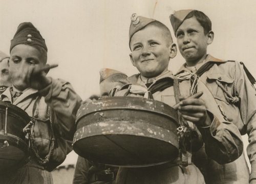 Harcerze - junacy jako werbliści, Palestyna 1943 r. Fot. ze zbiorów autora