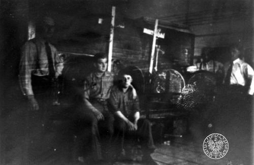 Wnętrze krematorium po wyzwoleniu. KL Buchenwald, 1945 r.