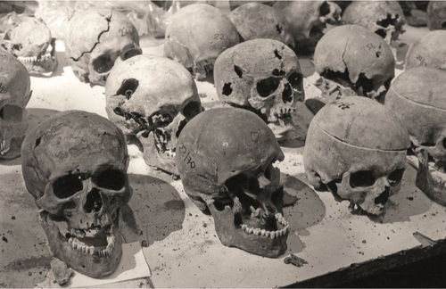 Wydobyte czaszki polskich oficerów podczas ekshumacji w Charkowie-Piatichatkach latem 1991 r. Fot. Andrzej Świderski