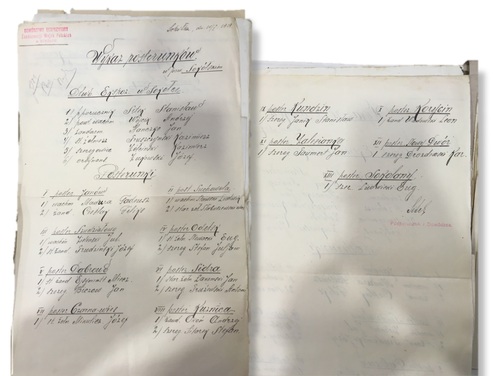 Wykaz posterunków żandarmerii polowej odpowiedzialnej za bezpieczeństwo w powiecie sokólskim z 20 maja 1919 r. Fot. ze zbiorów CAW