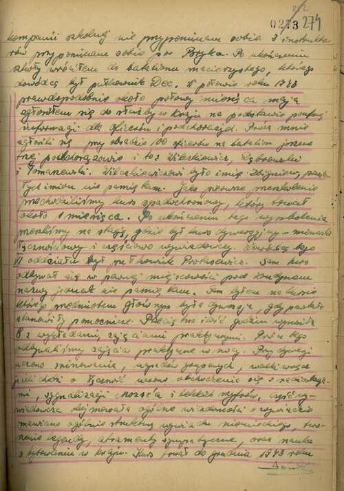 Fragment zeznań Stefana Górskiego dotyczących między innymi szkolenia dywersyjnego cichociemnych