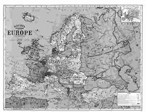 Europa, 1923 r. (z zasobów Biblioteki Kongresu Stanów Zjednoczonych/Geography &amp; Map Division/g5700.ct001973)