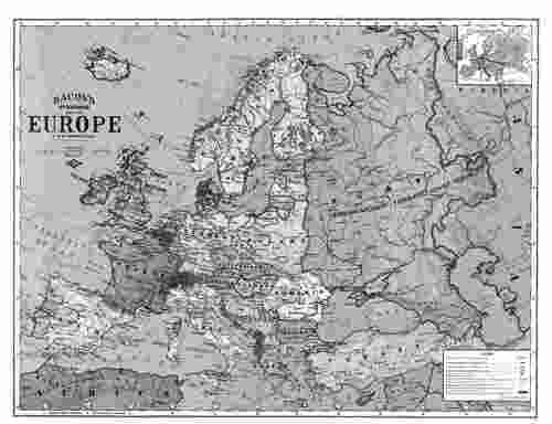 Europa, 1923 r. (z zasobów Biblioteki Kongresu Stanów Zjednoczonych/Geography &amp; Map Division/g5700.ct001973)
