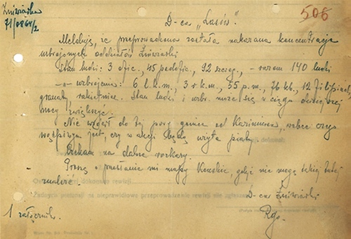 Meldunek porucznika Grota do kapitana Warszyca o koncentracji oddziałów przed akcją na Radomsko