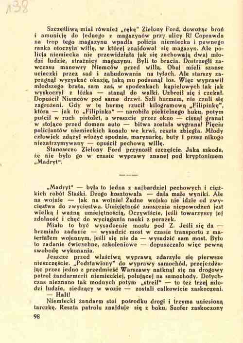 Fragment książki Aleksandra Kamińskiego (ps. Juliusz Górecki) pod tytułem: Kamienie na szaniec