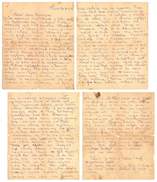 List Janiny Paprocianki do matki, Katarzyny, datowany na 20 grudnia 1942 r. Z zasobu IPN (dar prywatny Włodzimierza Filipiaka)