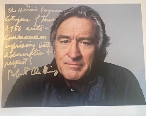 Picture of Robert De Niro with inscription, author’s collection